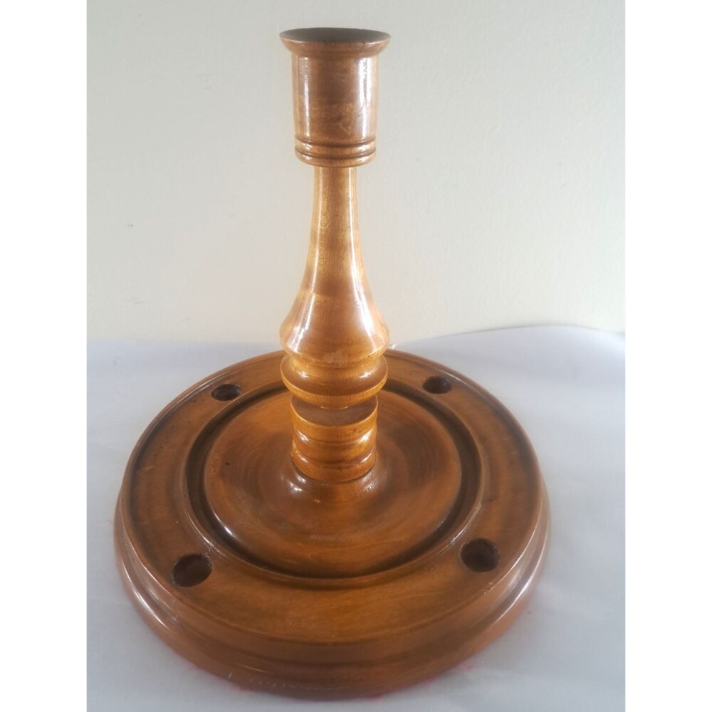 Vintage Wood Turned Taper Candle Holder 5 Candle Display 11" Tall Colonial
